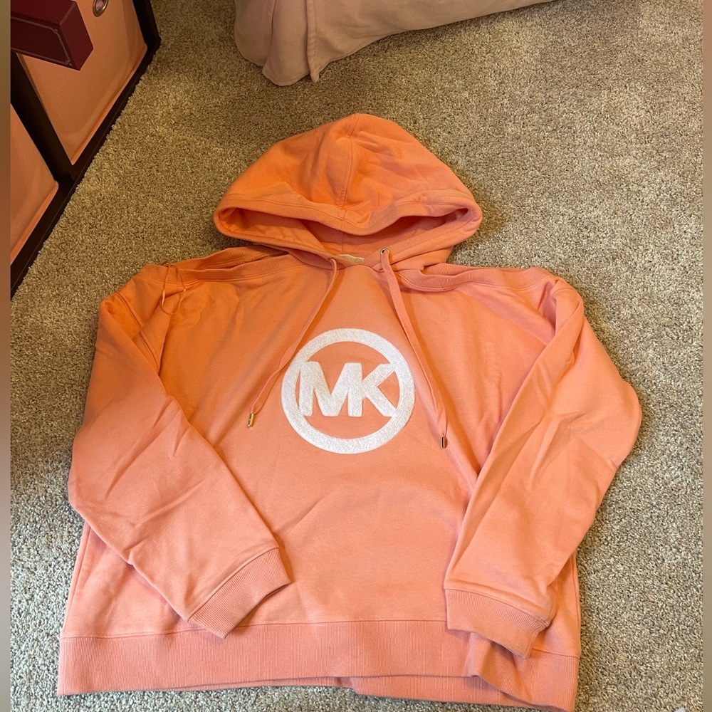 Michael Kors cold shoulder hooded sweatshirt